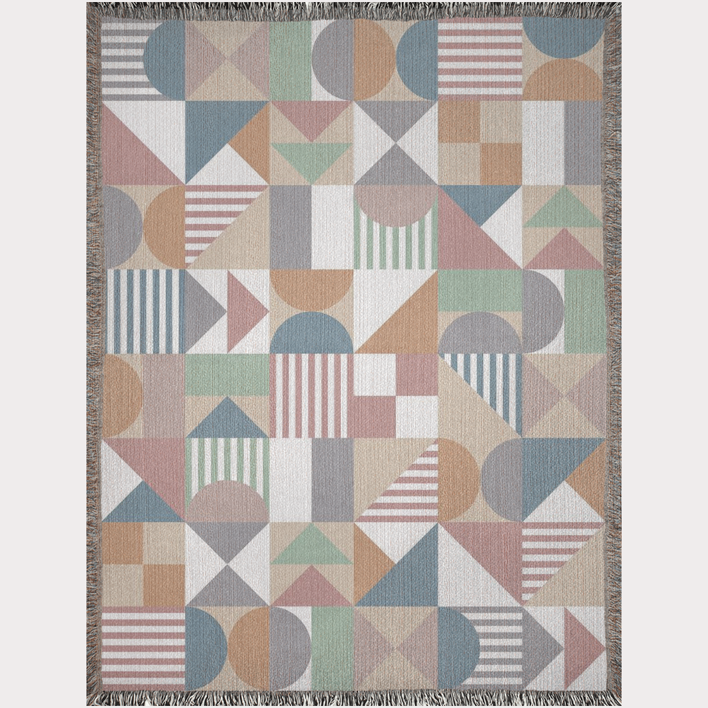 Muted Pastel Modern Sampler Bauhaus Blanket