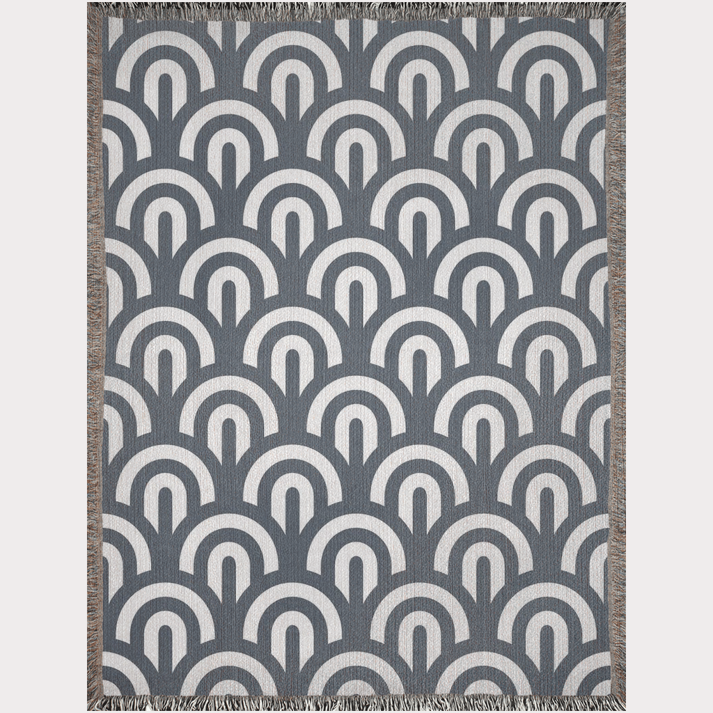 Blue Curves Rainbow Throw Blanket