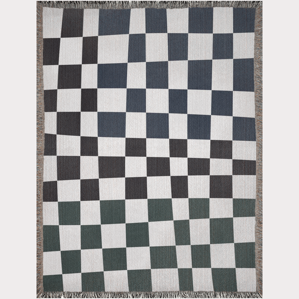 Black White Check Blanket