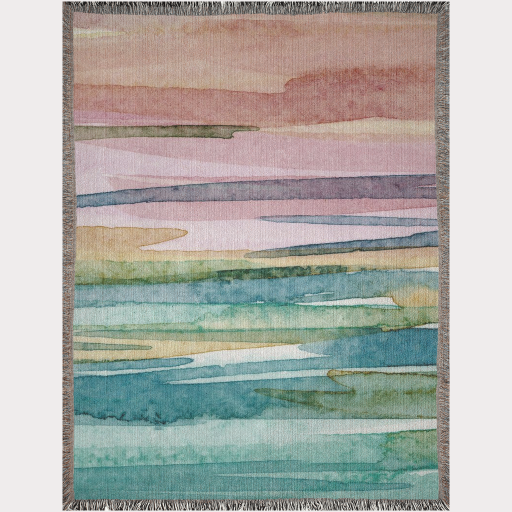 Sunset Over Greenlake Woven Blanket