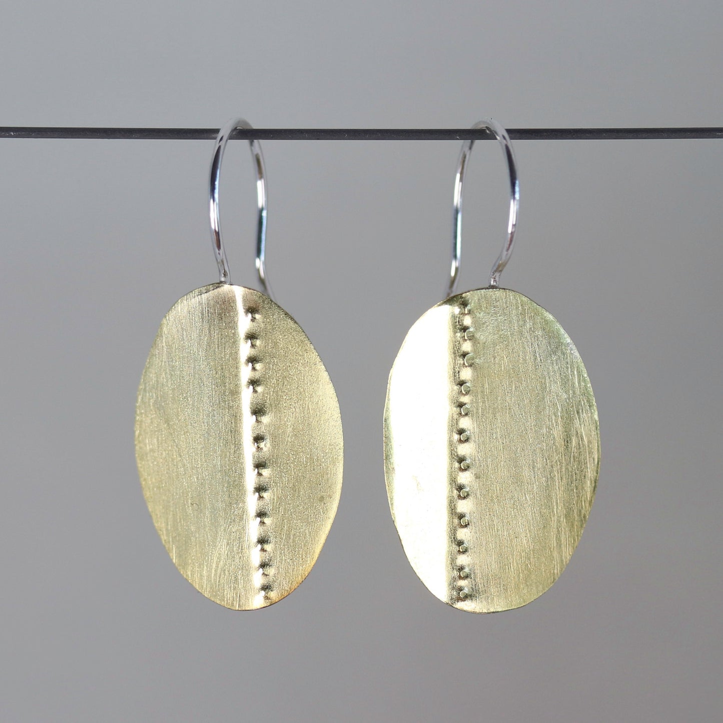 Sterling Silver and Brass Mixed Metal Sheild Earrings