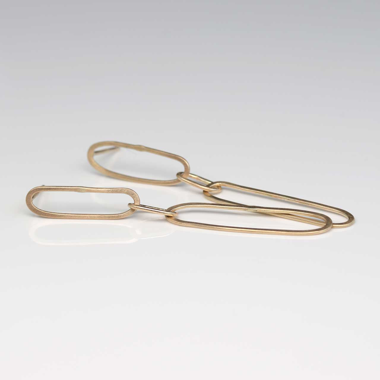 Hand-forged Paperclip Dangle Earrings