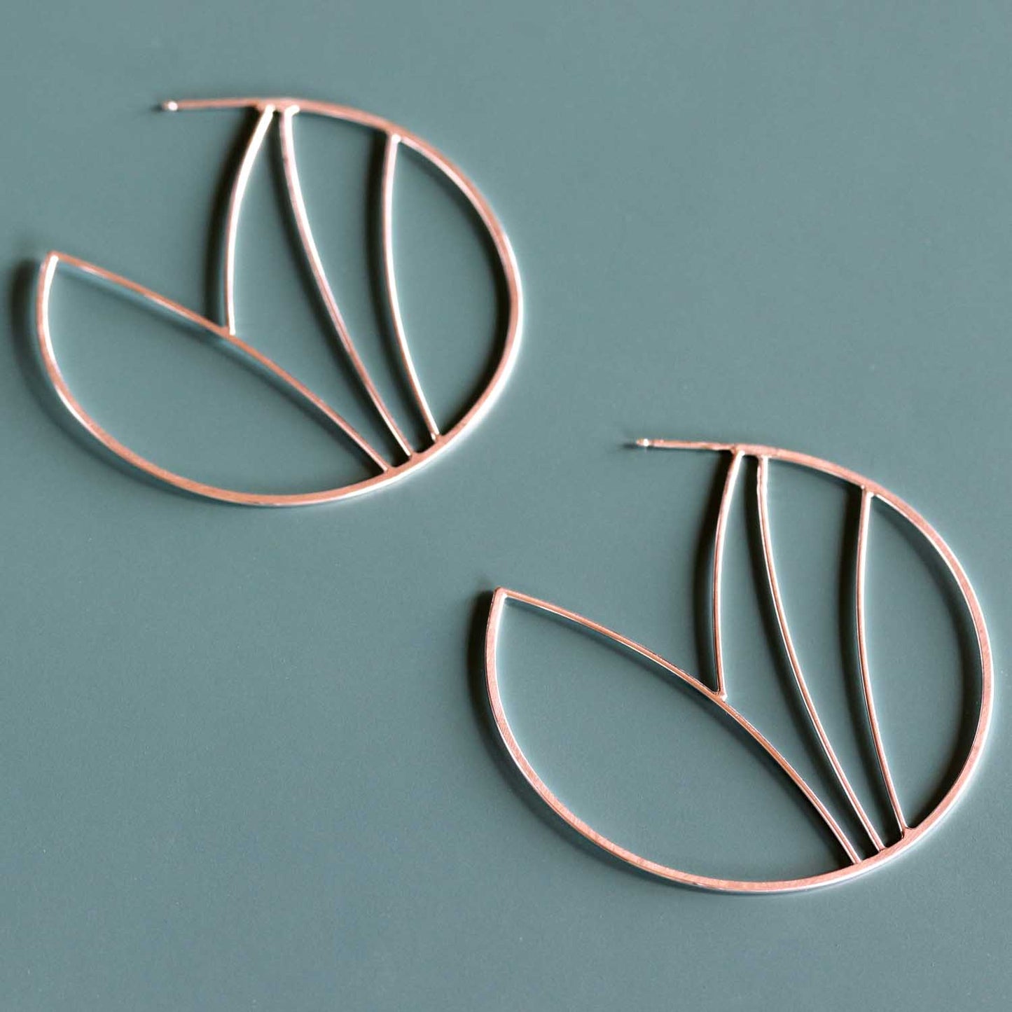 Linework Silver Hoop Earrings