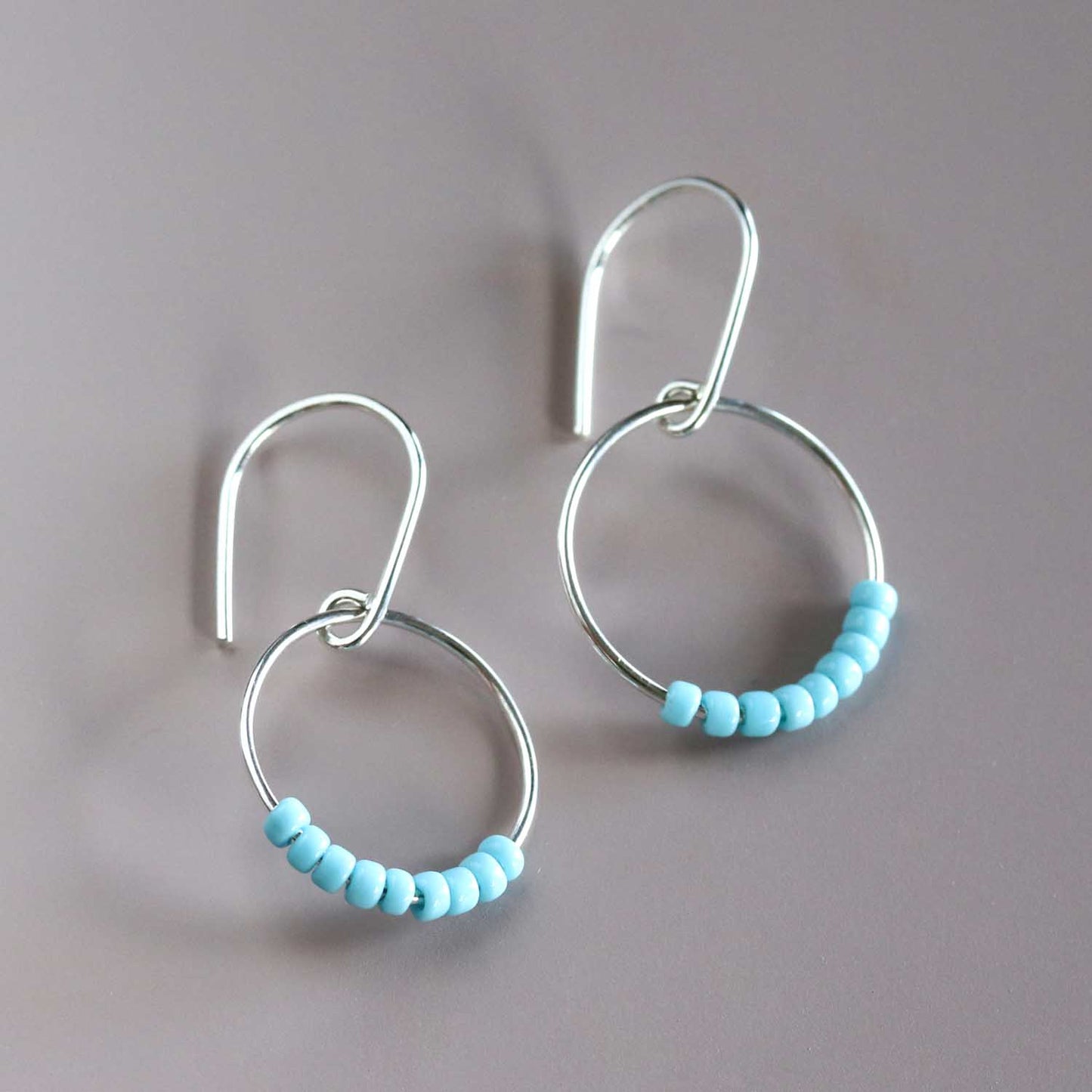 Beaded Circle Dangle Earrings