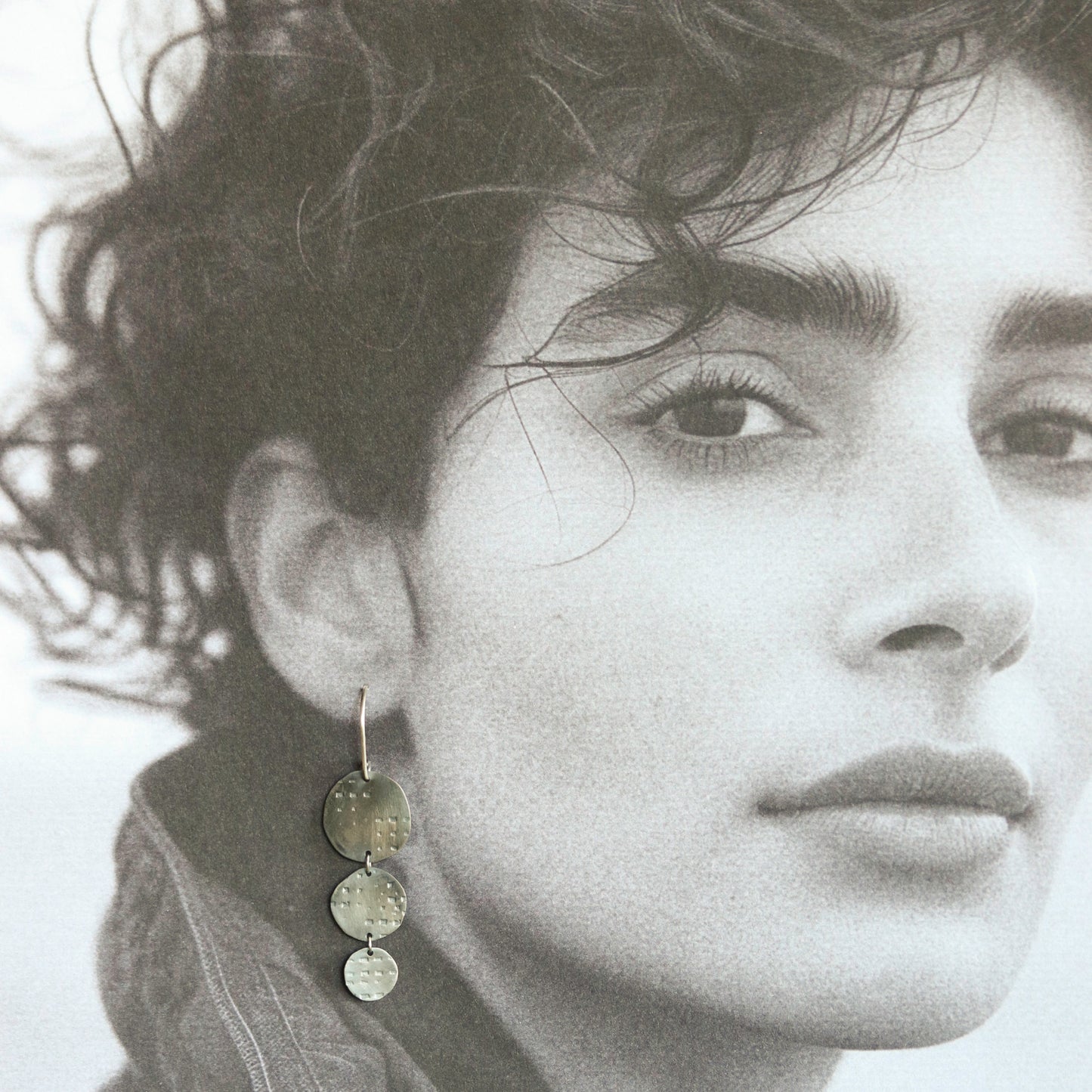 Sterling Silver Triple Dangle Earrings