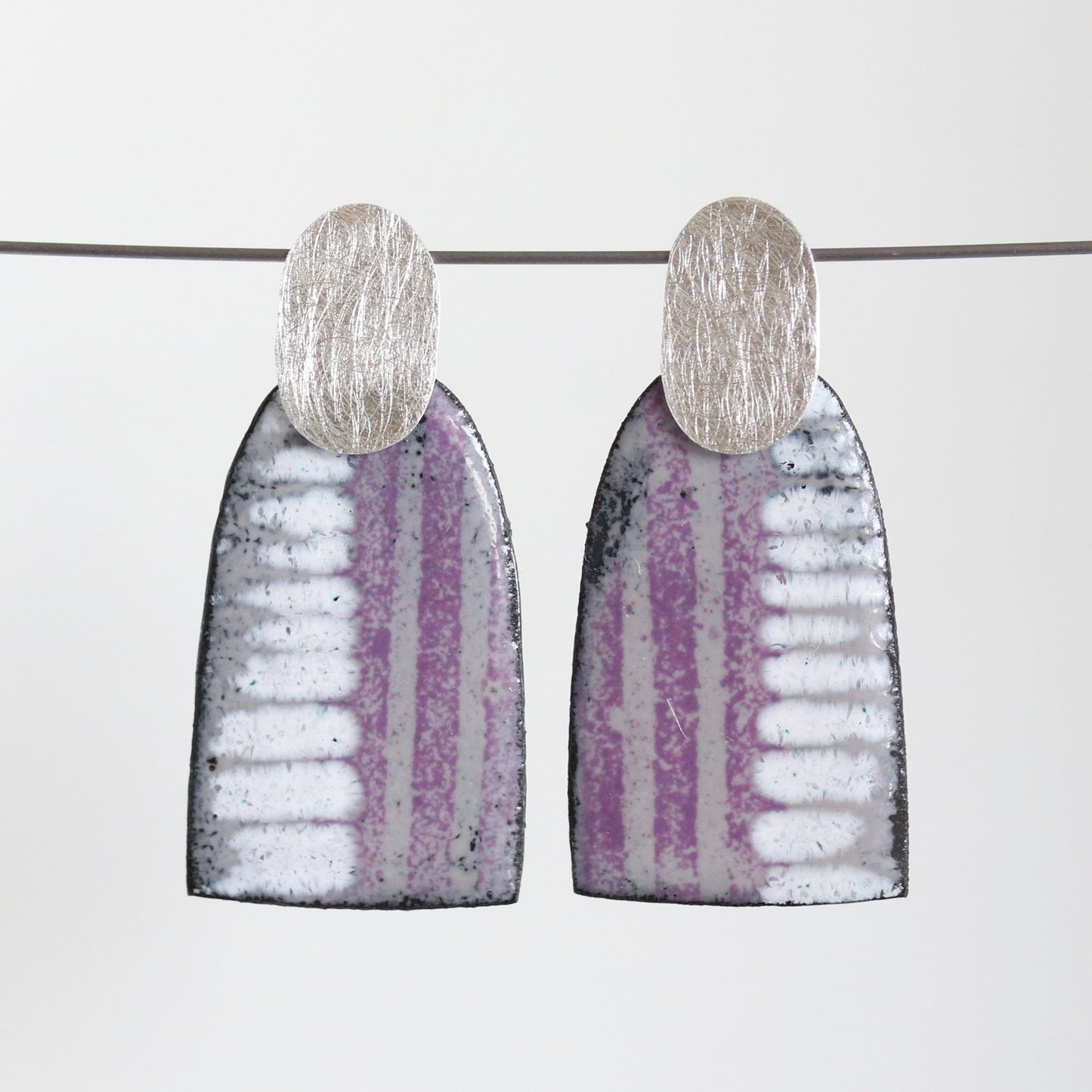 Enamel & Sterling Silver Post Earrings