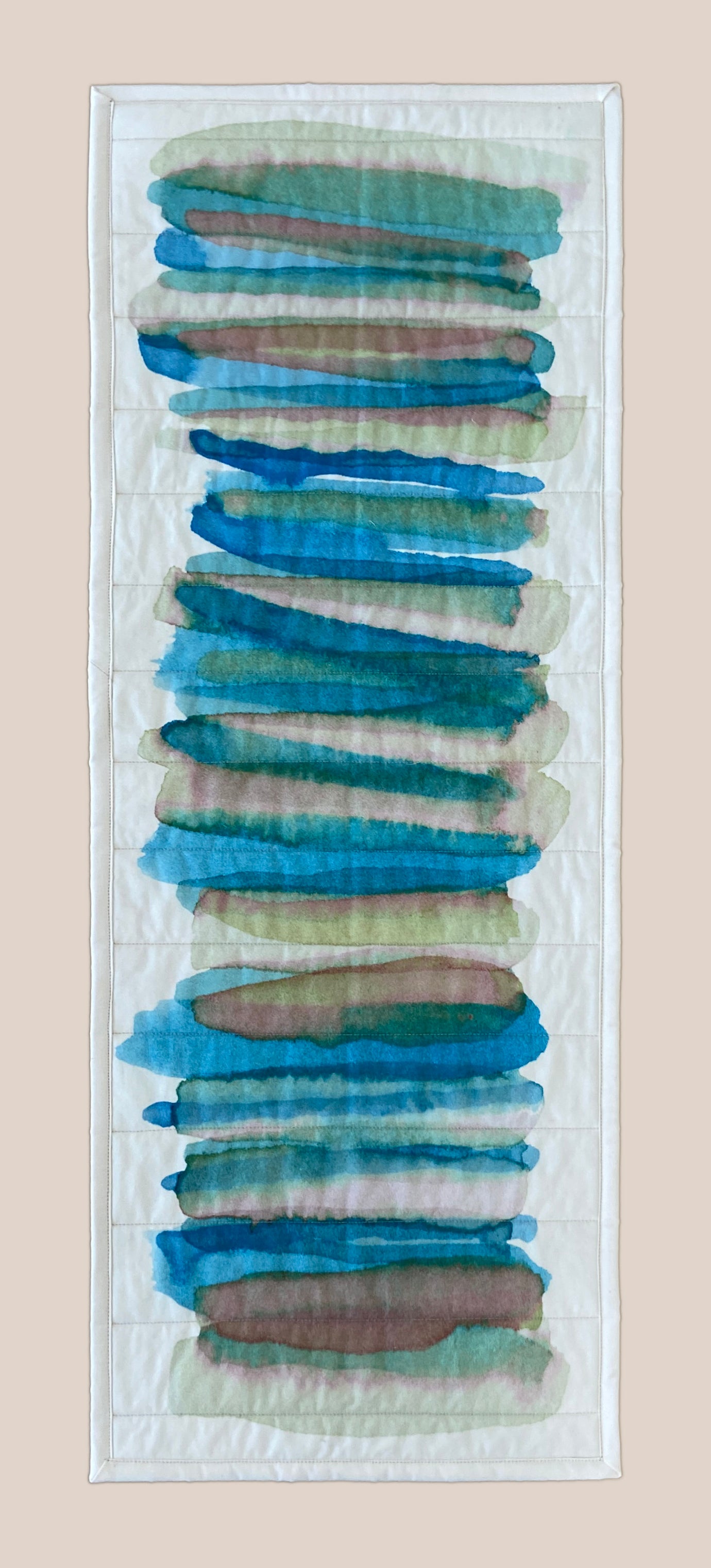 Watercolor Stripe Stack #2 Wall Quilt
