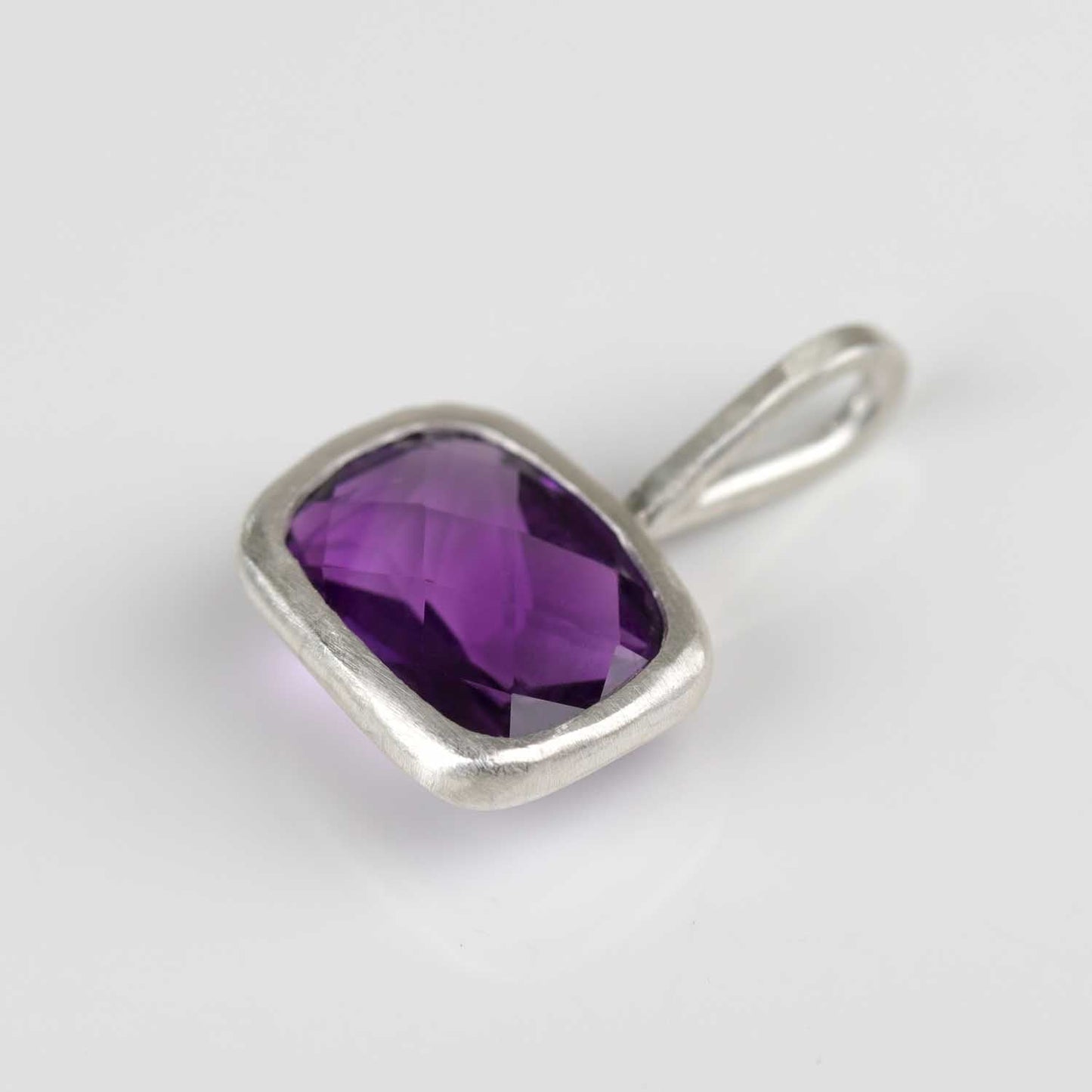 Bezel-set Amethyst Charm in Silver