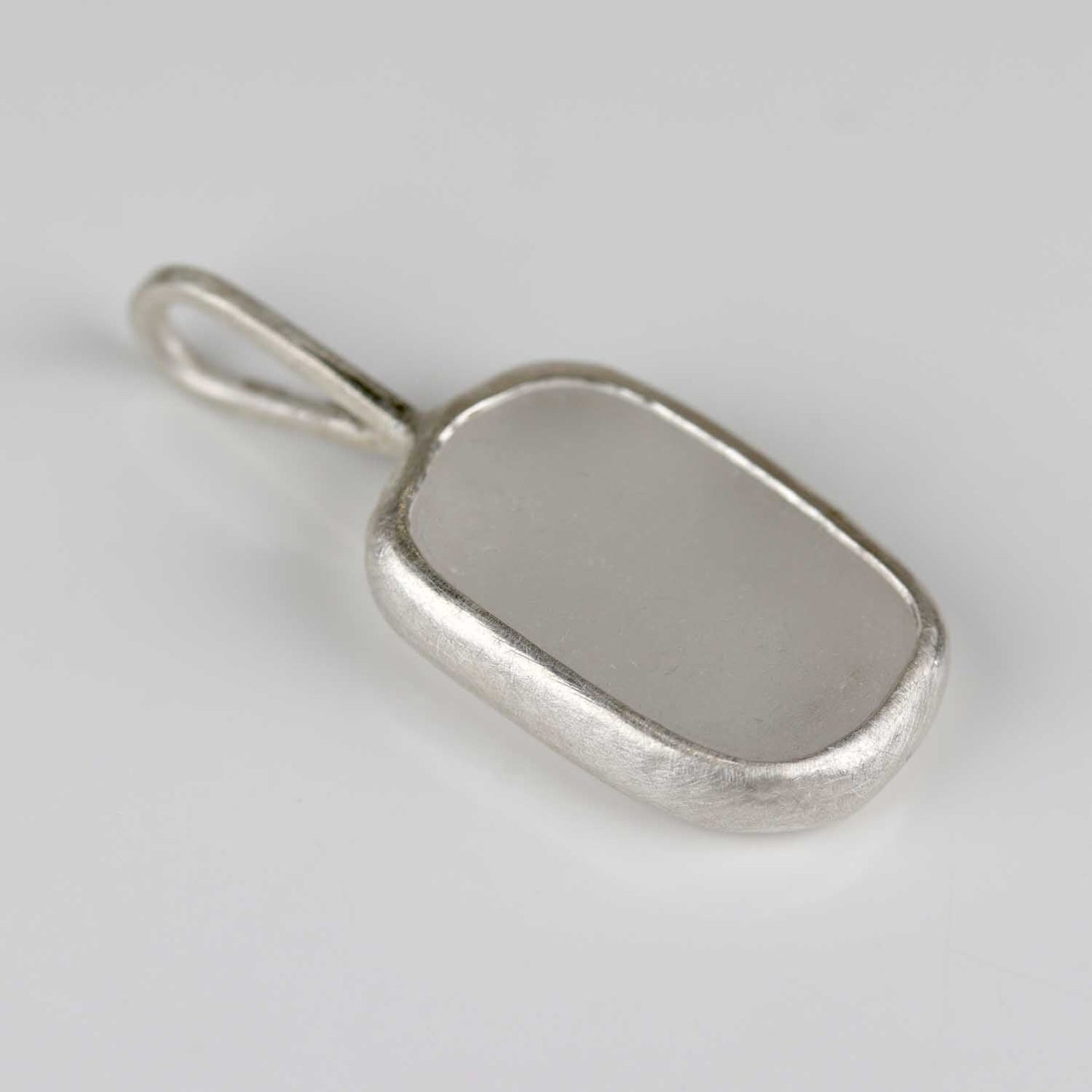 Bezel-set Beach Glass Charm in Silver