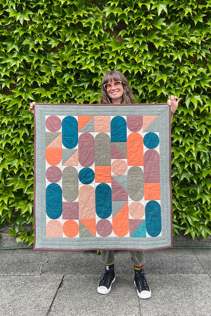 60's Ovals Baby/Wall Quilt in Dark Jewel Tones