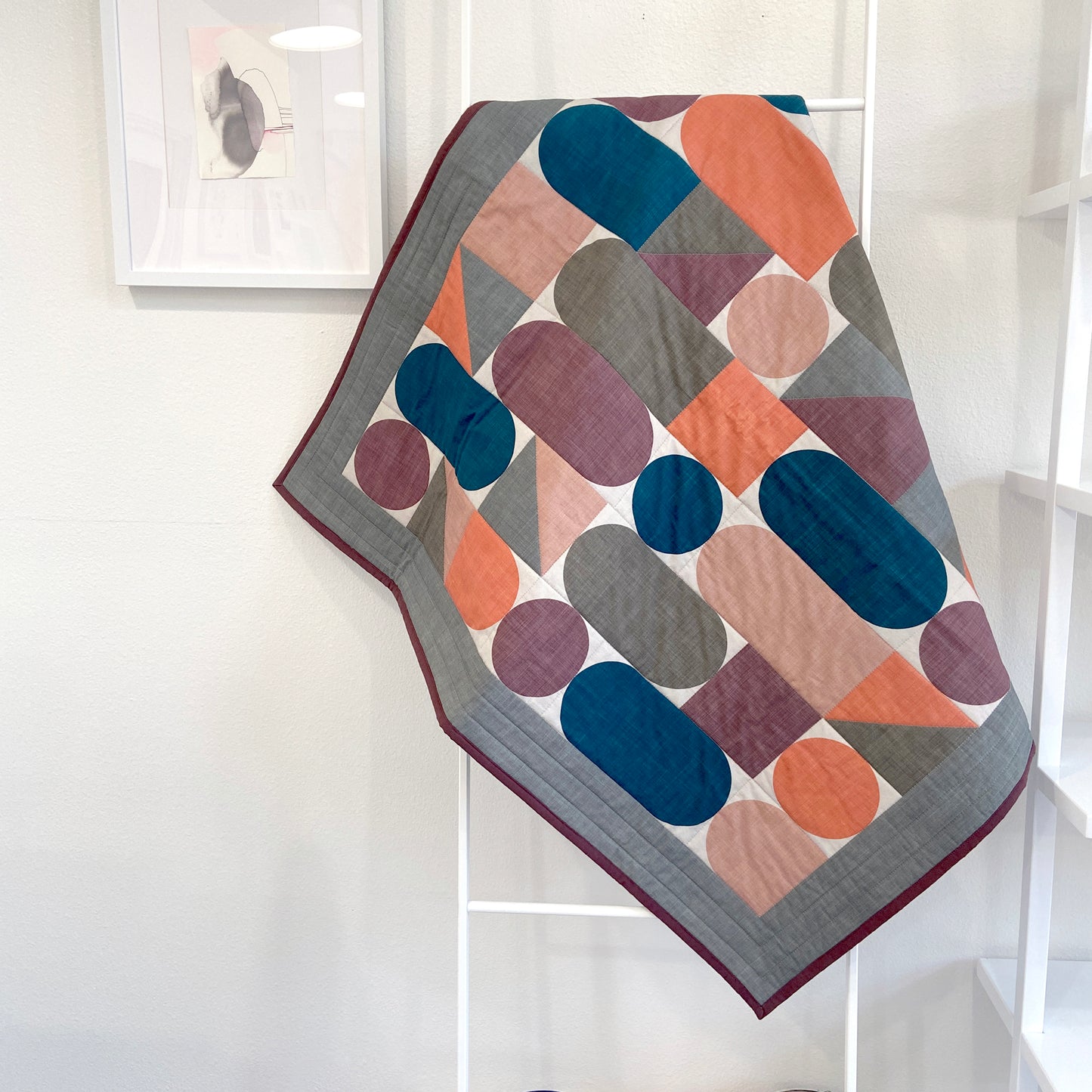 60's Ovals Baby/Wall Quilt in Dark Jewel Tones