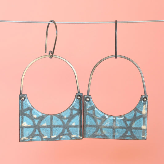 Santa Carla Dreams Enameled Basket Dangle Earrings