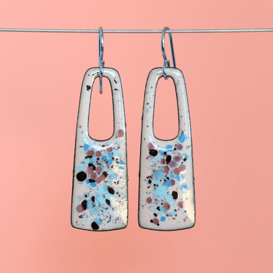 Confetti Enameled Dangle Earrings