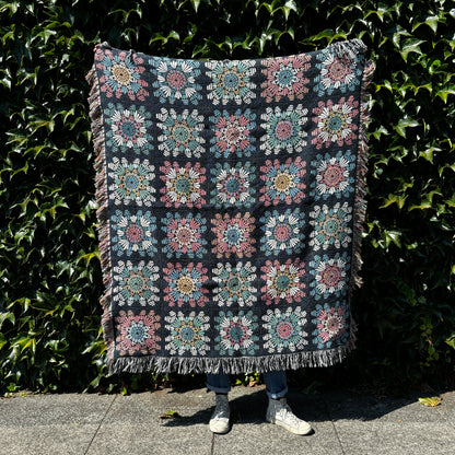 Crochet Afghan Design Cotton Woven Blanket