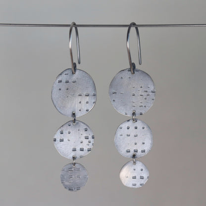 Sterling Silver Triple Dangle Earrings