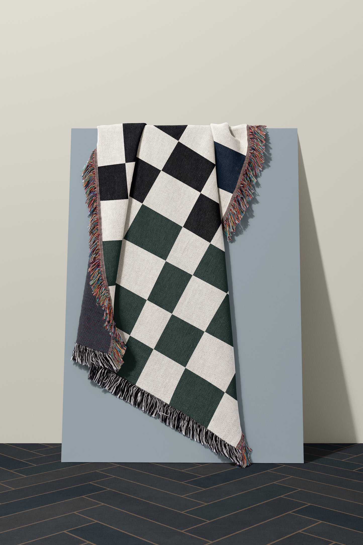 Black White Check Blanket