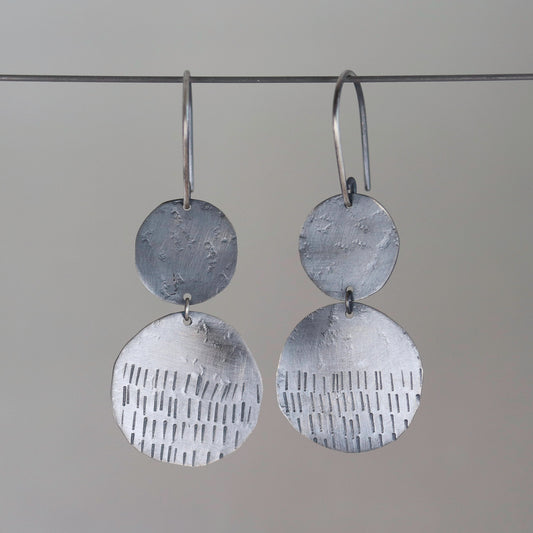 Sterling Silver Hash Mark Dangle Earrings