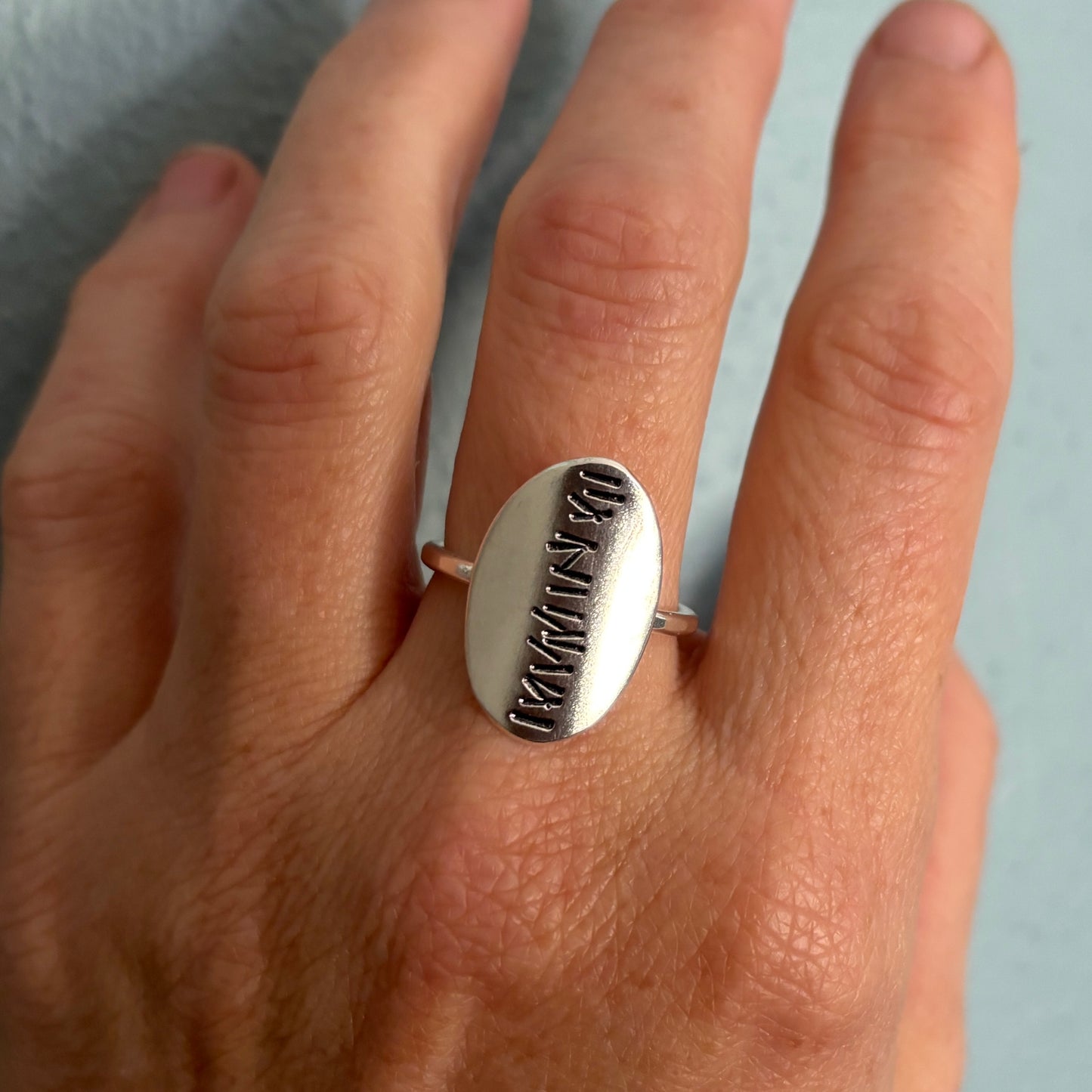Sterling Silver Relic Shield Ring
