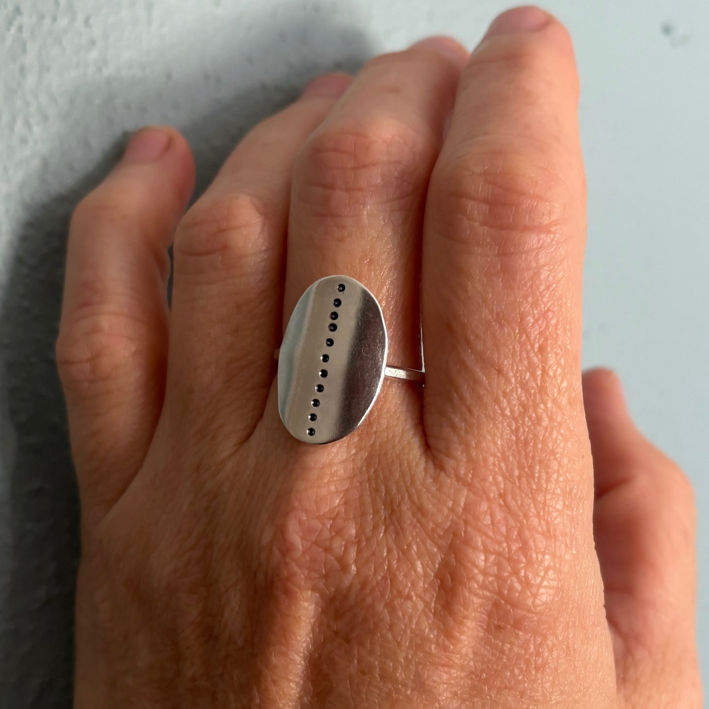 Sterling Silver Relic Shield Ring