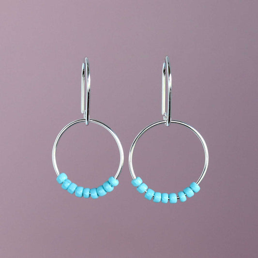 Beaded Circle Dangle Earrings