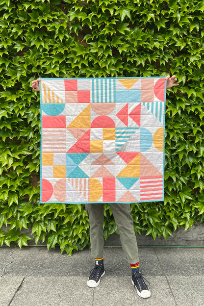 Modern Sampler Baby Quilt in Primary / Secondary Pastels