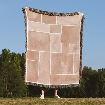 Patchwork Ink Painting Woven Cotton Throw Blanket