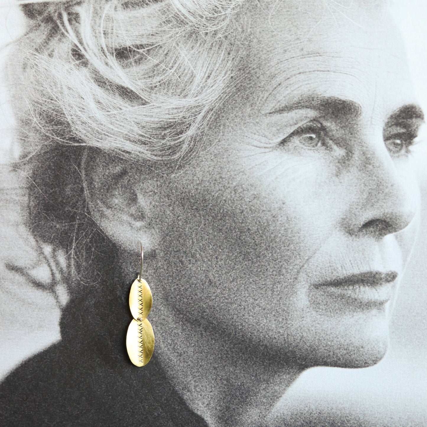 Silver and Brass Leaf Dangle Earrings