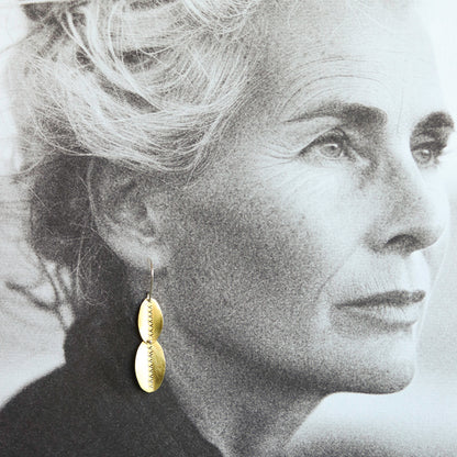 Silver and Brass Leaf Dangle Earrings