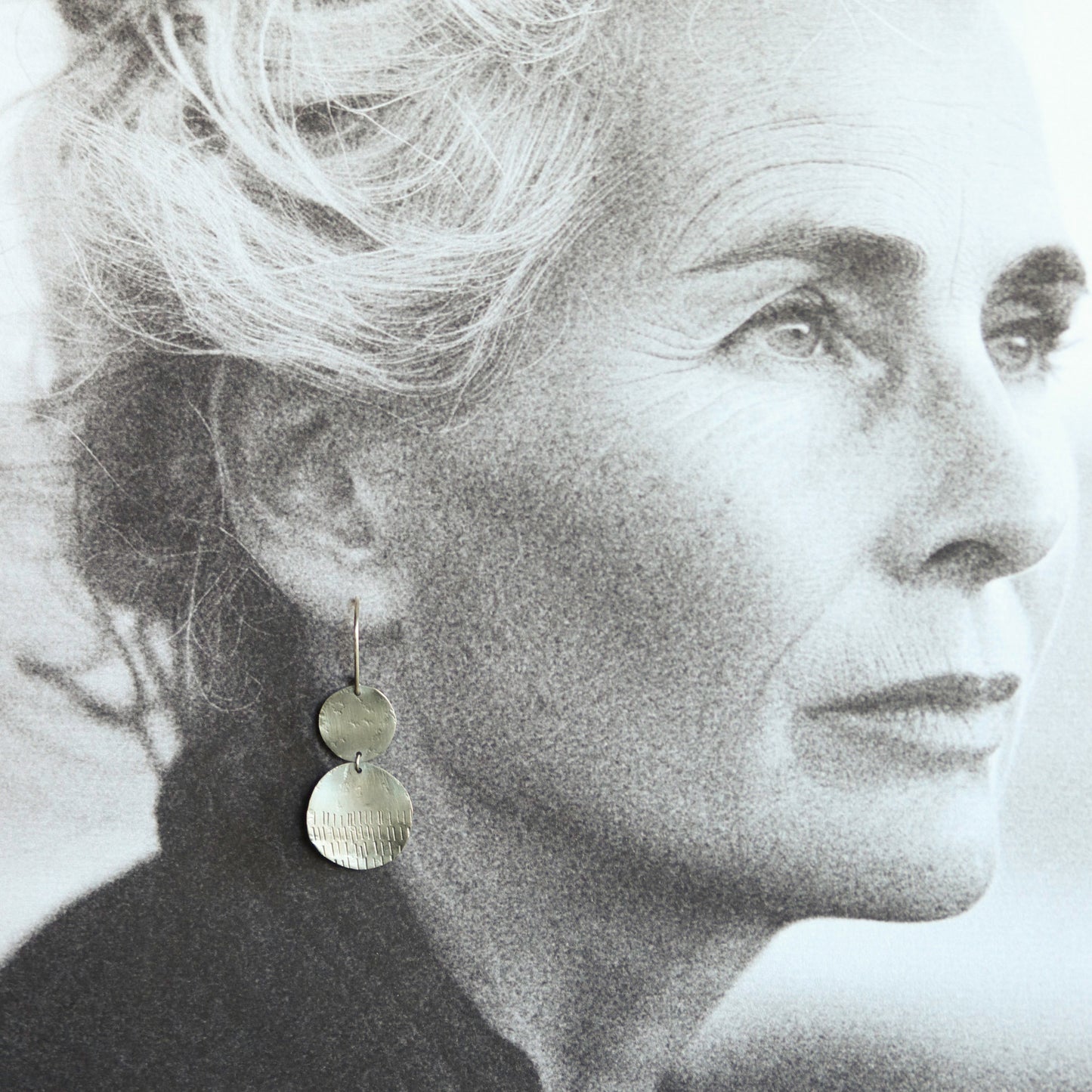 Sterling Silver Hash Mark Dangle Earrings