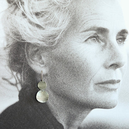 Sterling Silver Hash Mark Dangle Earrings