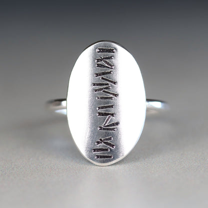 Sterling Silver Relic Shield Ring