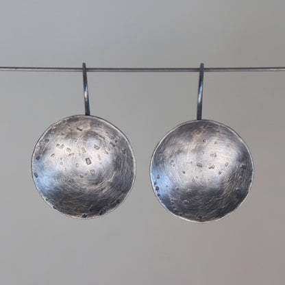 Sterling Silver Dish Dangle Earrings