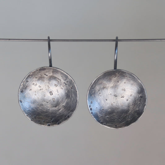 Sterling Silver Dish Dangle Earrings