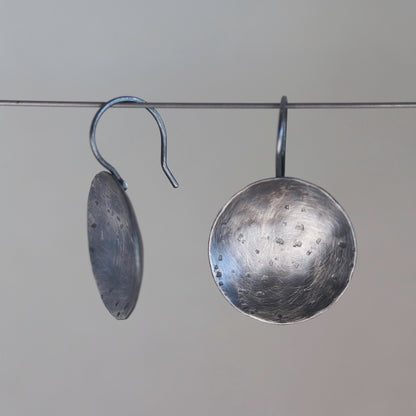 Sterling Silver Dish Dangle Earrings
