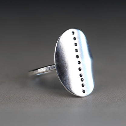 Sterling Silver Relic Shield Ring