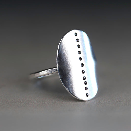 Sterling Silver Relic Shield Ring