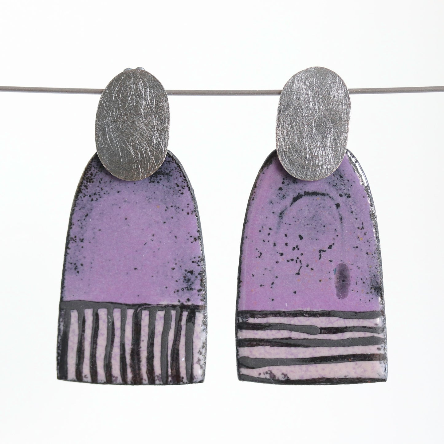 Enamel & Sterling Silver Post Earrings