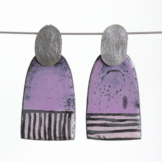 Enamel & Sterling Silver Post Earrings