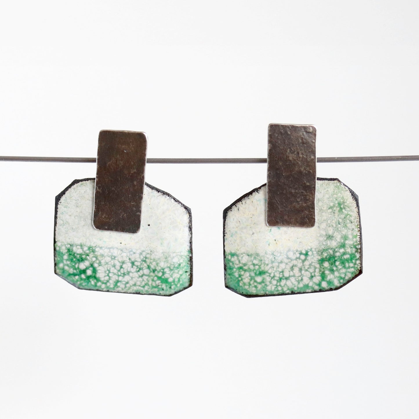 Enamel & Sterling Silver Post Earrings