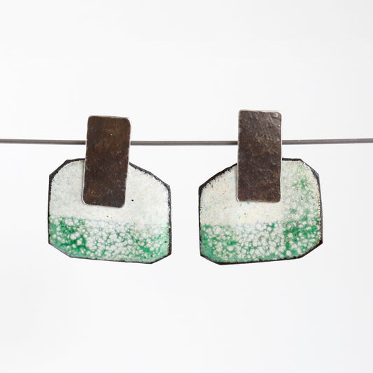 Enamel & Sterling Silver Post Earrings