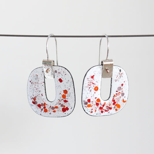 Enamel & Sterling Silver Dangle Earrings