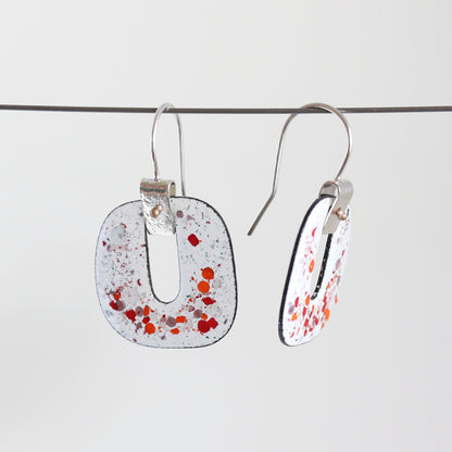 Enamel & Sterling Silver Dangle Earrings