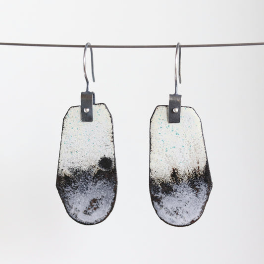 Enamel & Sterling Silver Dangle Earrings