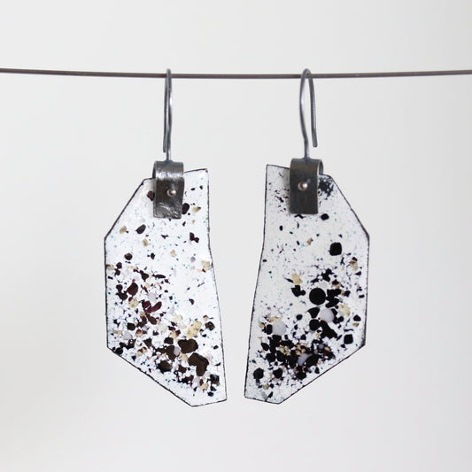 Enamel & Sterling Silver Dangle Earrings