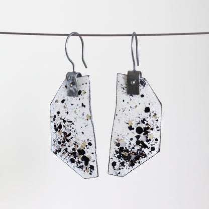 Enamel & Sterling Silver Dangle Earrings