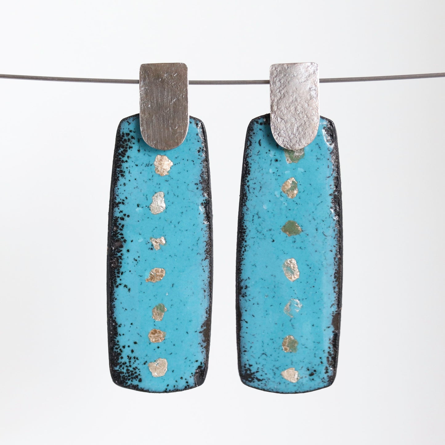 Enamel & Sterling Silver Post Earrings