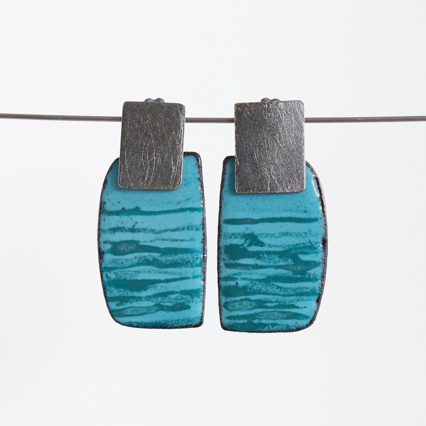 Enamel & Sterling Silver Post Earrings