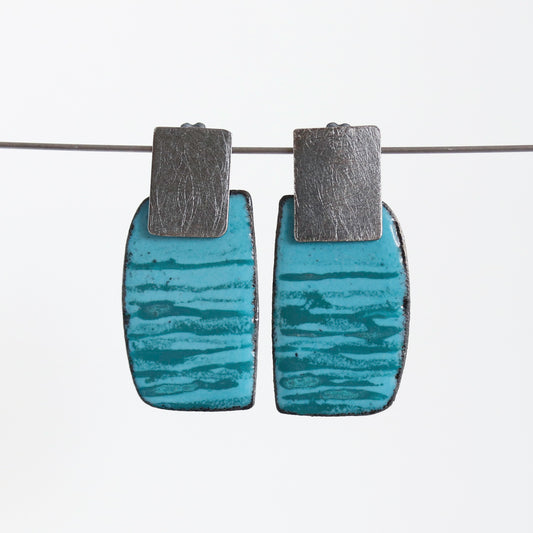 Enamel & Sterling Silver Post Earrings