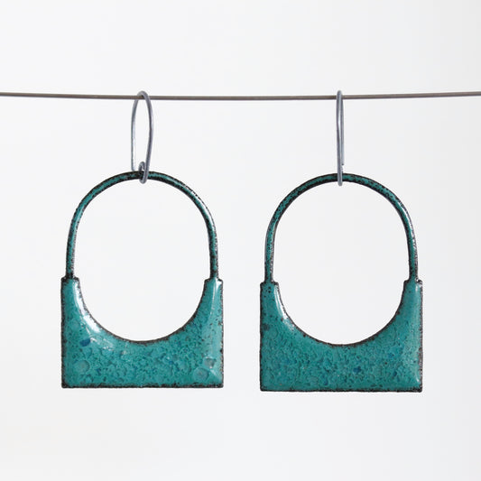 Enamel & Sterling Silver Dangle Earrings