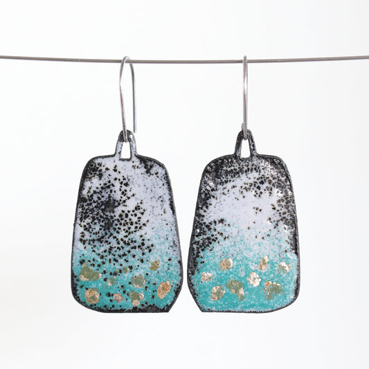 Enamel & Sterling Silver Dangle Earrings